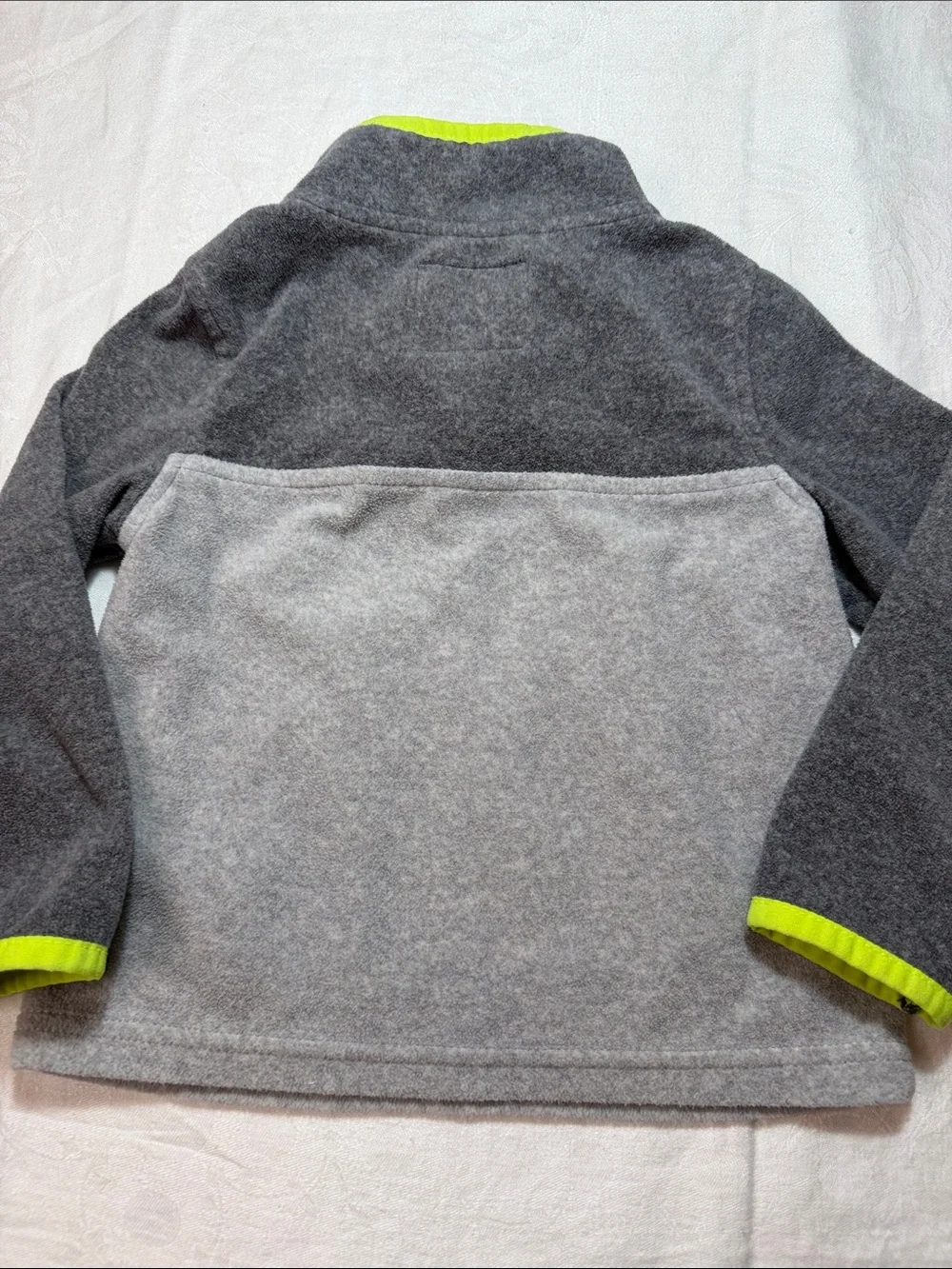 OshKosh B'gosh Gray Fleece Pullover with Lime Trim